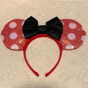 2/$20 New Disney red polka dot Minnie mouse ears headband